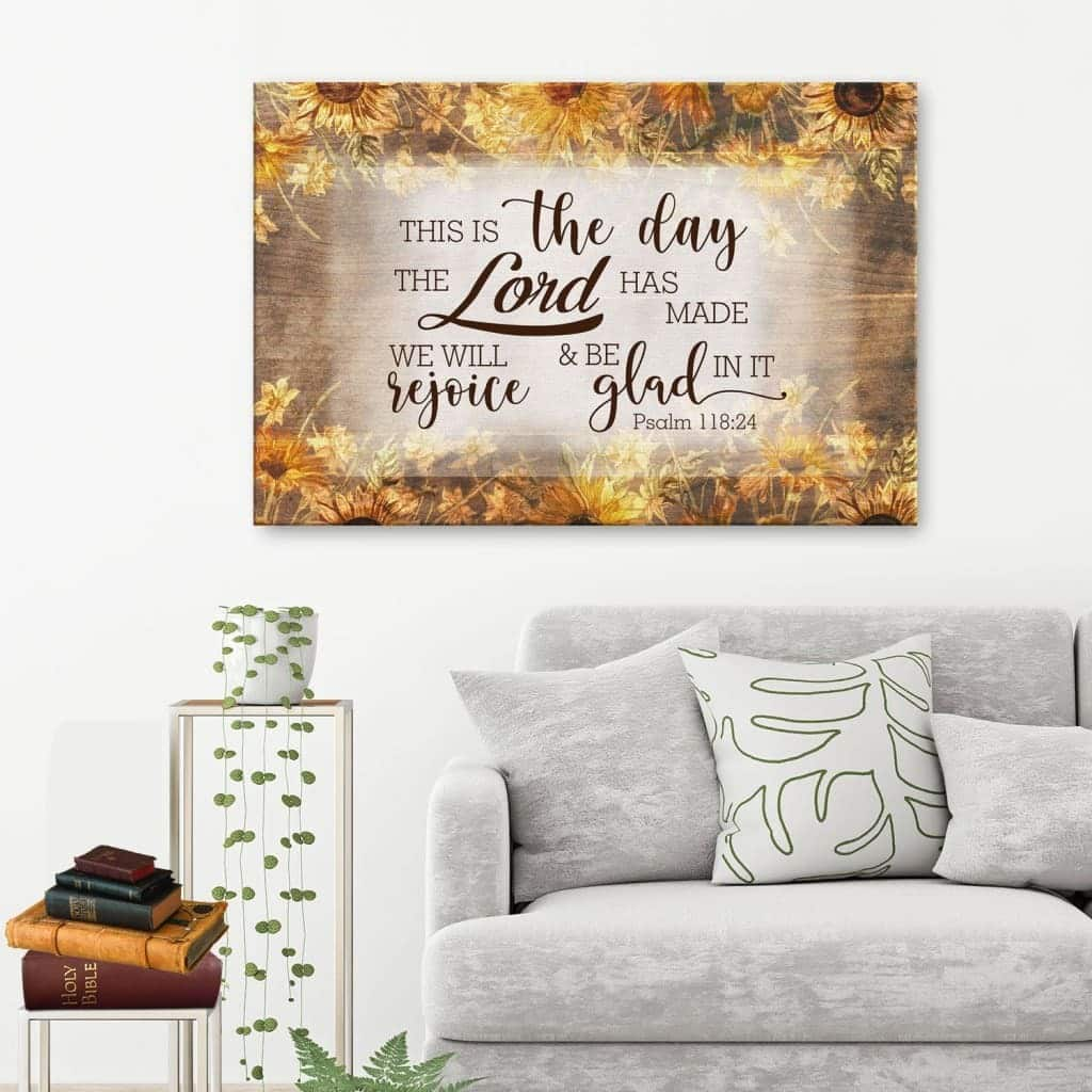 Christian Canvas Wall Art Bible Verse This Is The Day The Lord Has Made Psalm 118:24