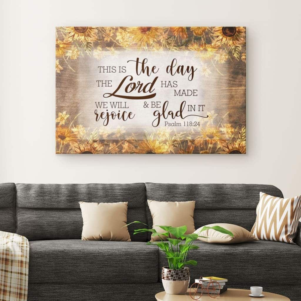 Christian Canvas Wall Art Bible Verse This Is The Day The Lord Has Made Psalm 118:24