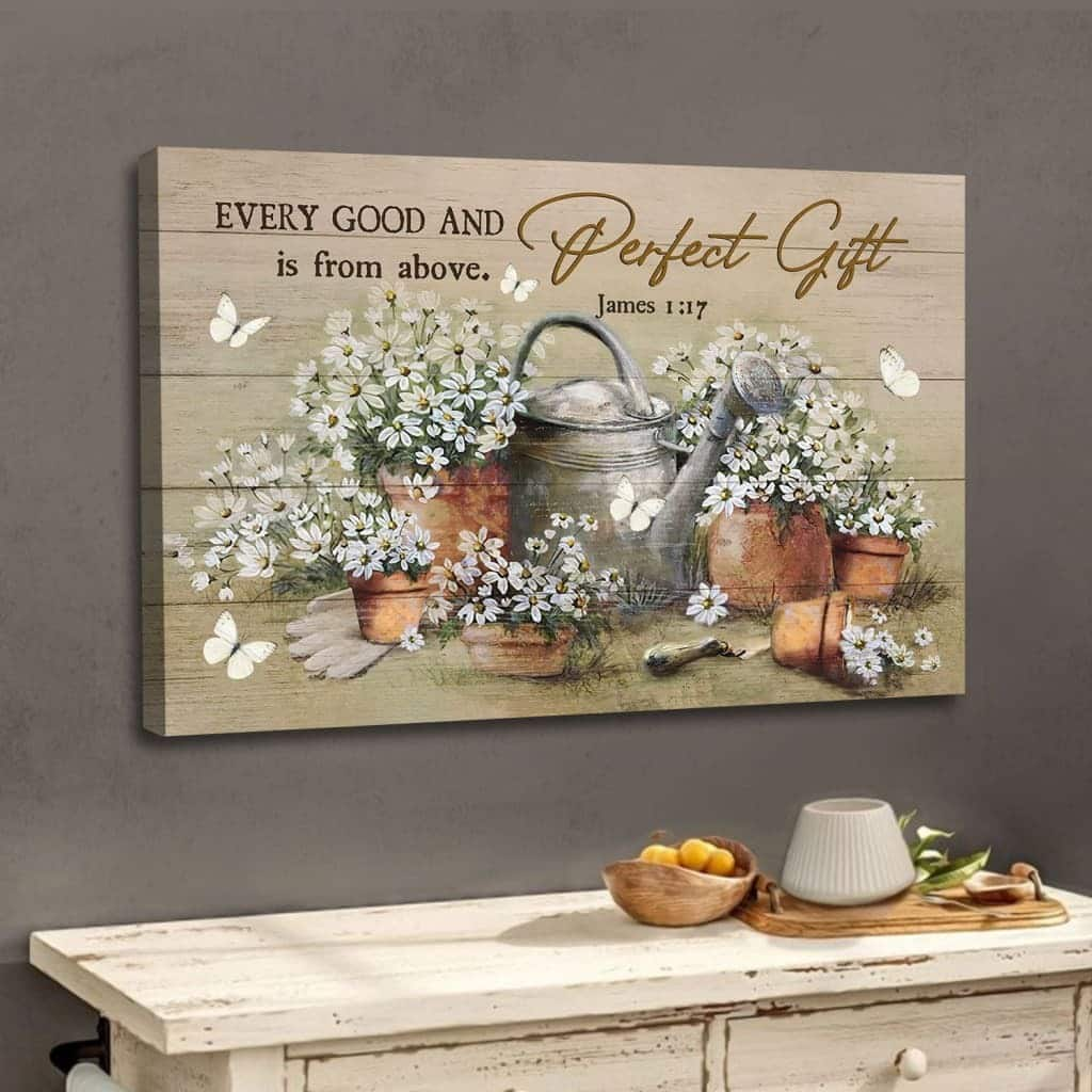 Christian Canvas Wall Art Bible Verse James 1:17 Every Good And Perfect Gift