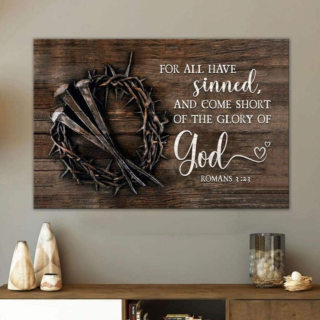 Christian Canvas Wall Art Bible Verse For All Have Sinned Romans 3:23