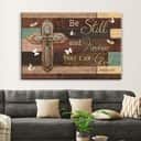 Christian Canvas Wall Art Cross Be Still And Know That I Am God