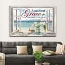 Christian Canvas Wall Art Beach Amazing Grace How Sweet The Sound