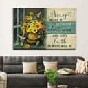 Christian Canvas Wall Art Flower Accept What Is Let Go Of What Was