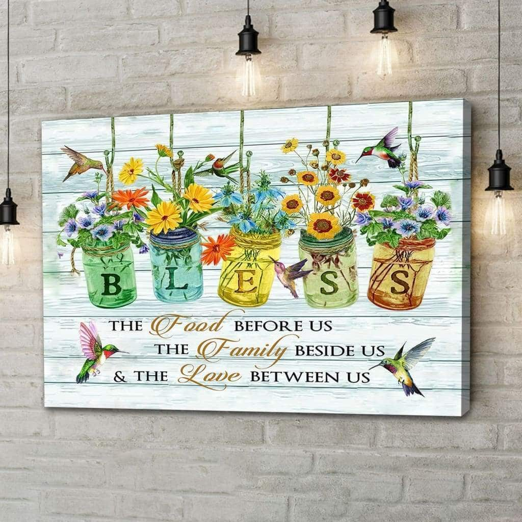 Bless The Food Before Us The Family Beside Us Christian Canvas Wall Art