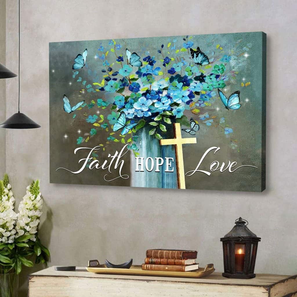 Christian Canvas Wall Art Faith Hope Love Butterfly Christian Canvas Wall Art Faith Hope Love Butterfly