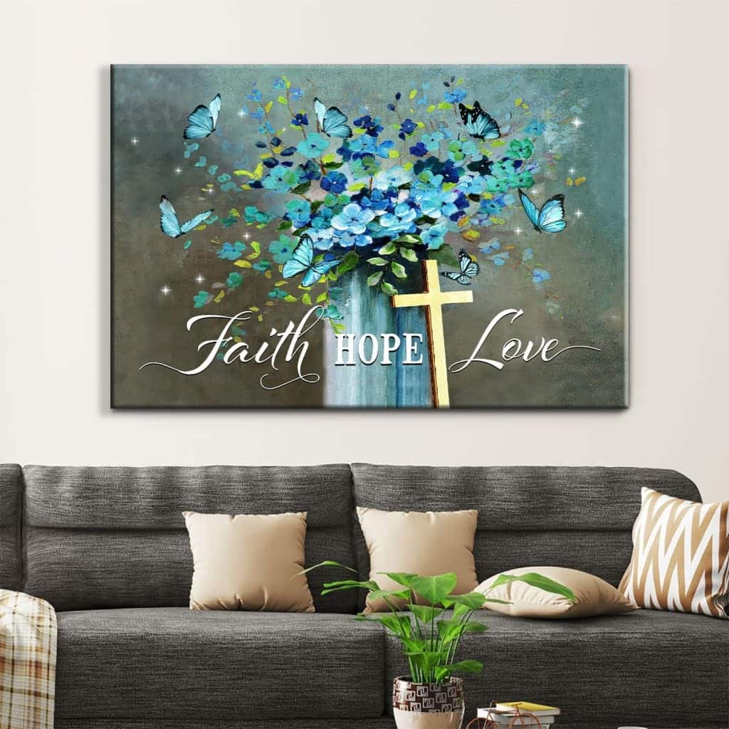 Christian Canvas Wall Art Faith Hope Love Butterfly Christian Canvas Wall Art Faith Hope Love Butterfly
