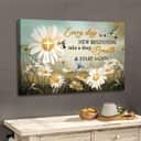 Christian Canvas Wall Art Daisy Flower Every Day Is A New Beginning