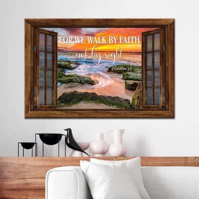 Christian Canvas Wall Art For We Walk By Faith Not By Sight