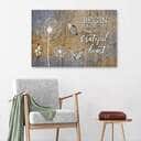 Christian Canvas Wall Art Begin Each Day With A Grateful Heart Dandelions Butterflies