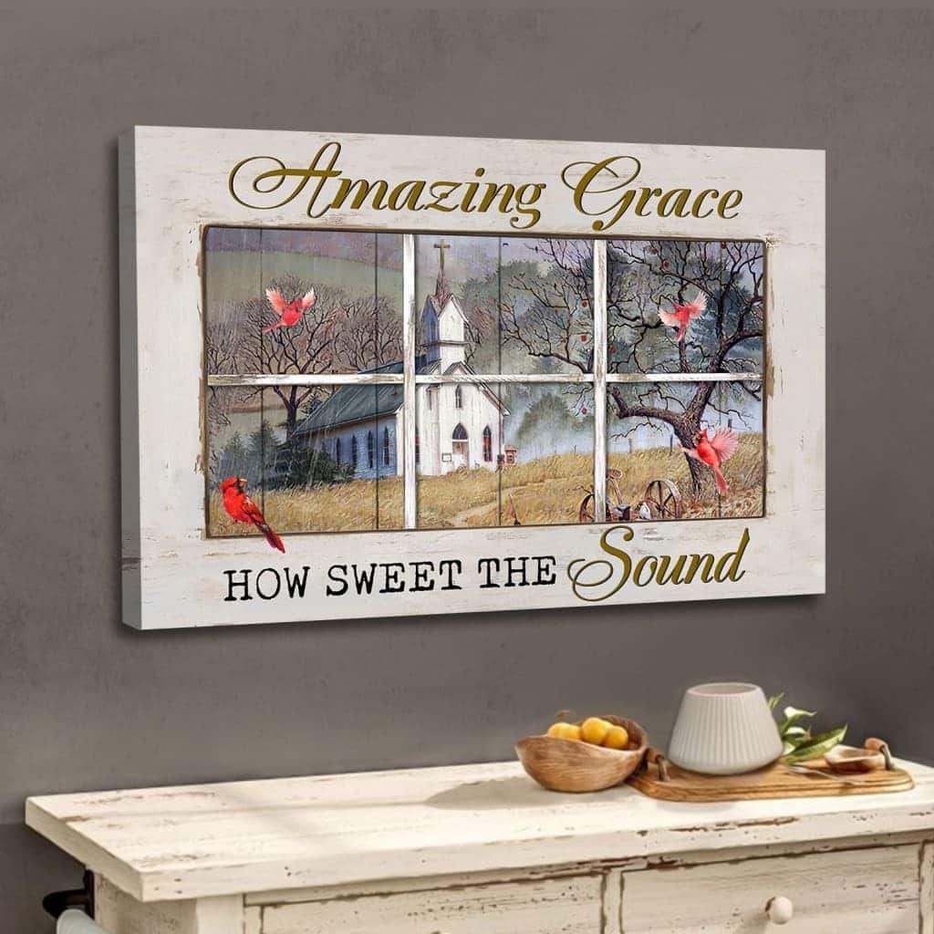 Christian Canvas Wall Art Amazing Grace How Sweet The Sound Old Country Church Christian Canvas Wall Art Amazing Grace How Sweet The Sound Old Country Church