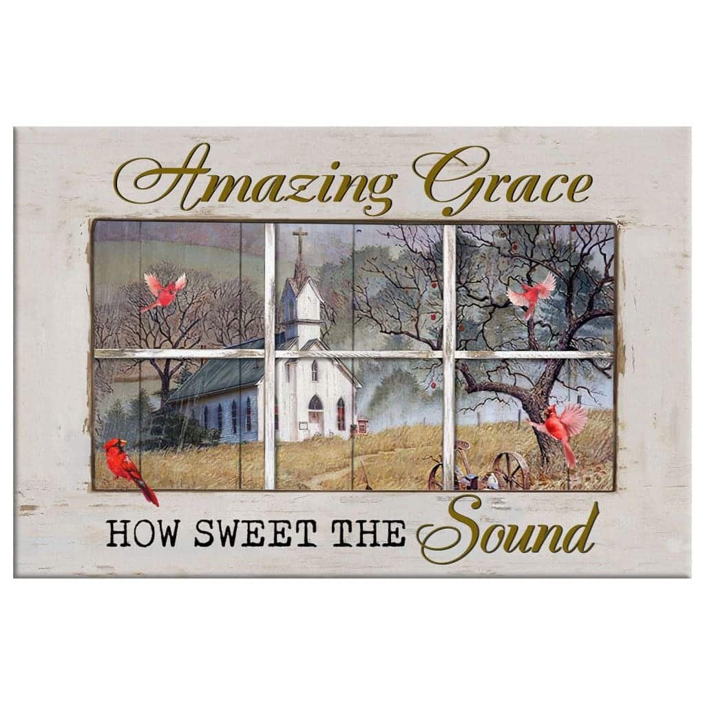 Christian Canvas Wall Art Amazing Grace How Sweet The Sound Old Country Church Christian Canvas Wall Art Amazing Grace How Sweet The Sound Old Country Church