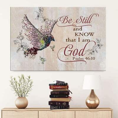 Christian Psalm 46:10 Be Still and Know That I Am God Canvas Wall Art Sparrow