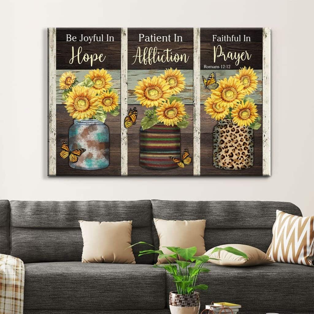 Christian Canvas Wall Art Romans 12:12 Be Joyful In Hope Christian Canvas Wall Art Romans 12:12 Be Joyful In Hope