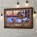 Christian Canvas Wall Art Amazing Grace Cardinal Birds