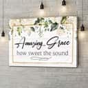 Vintage Christian Amazing Grace How Sweet The Sound Canvas Wall Art