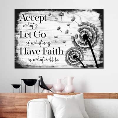 Christian Canvas Wall Art Accept Let Go Have Faith