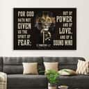 Christian Canvas Wall Art 2 Timothy 1:7 For God Hath Not Given Us The Spirit Of Fear