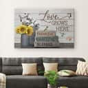 Christian Canvas Wall Art Thankful Grateful Blessed Love Grows Here