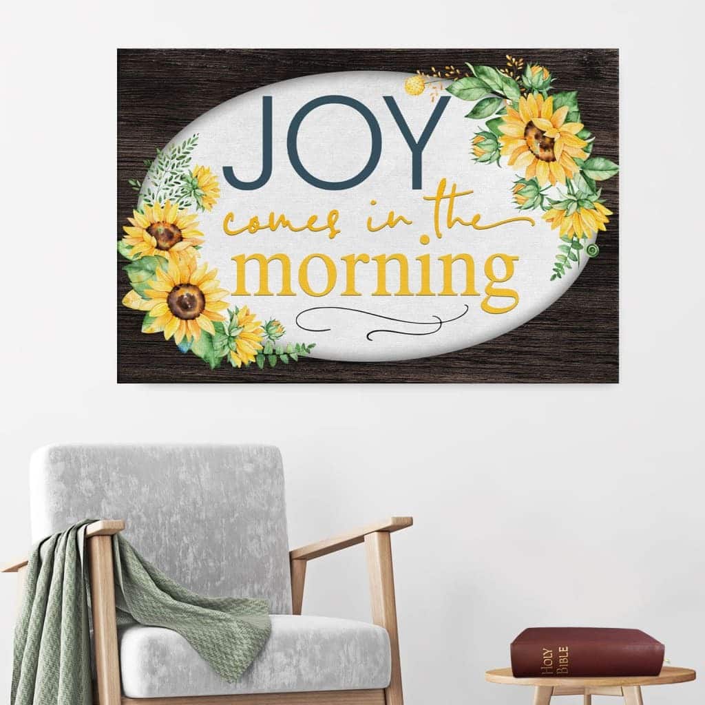 Christian Canvas Wall Art Joy Comes In The Morning