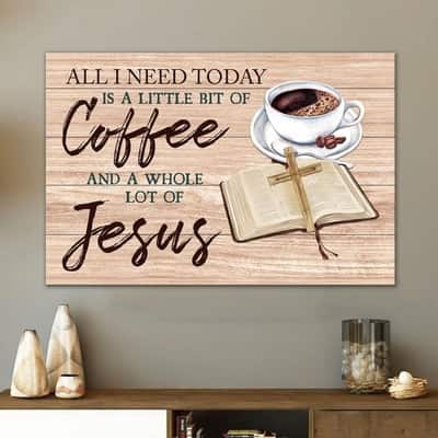 Christian Canvas Wall Art Jesus And Coffee