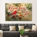 Christian Canvas Wall Art God Knew My Heart Needed You Cardinal Bird