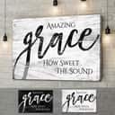 Christian Canvas Wall Art Amazing Grace Farmhouse Style