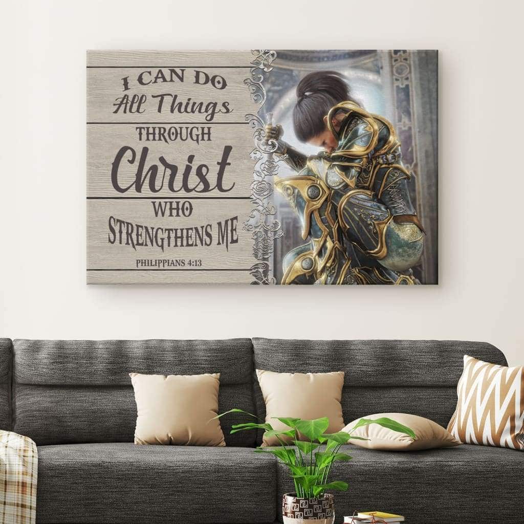 Christian Philippians 4:13 I Can Do All Things Through Christ Who Strengthens Me Canvas Wall Art Christian Philippians 4:13 I Can Do All Things Through Christ Who Strengthens Me Canvas Wall Art