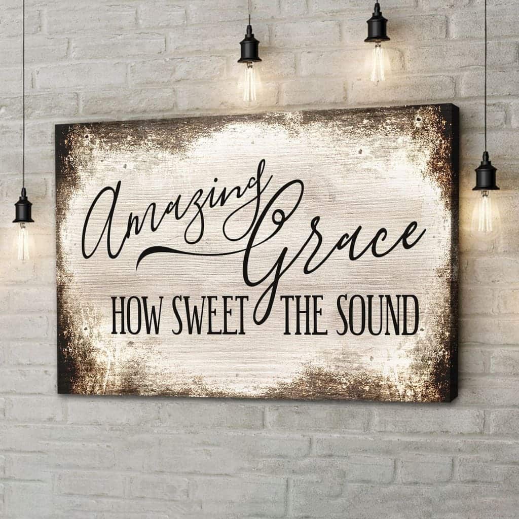 Vintage Amazing Grace How Sweet The Sound Christian Canvas Wall Art Vintage Amazing Grace How Sweet The Sound Christian Canvas Wall Art