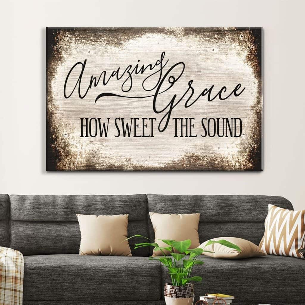 Vintage Amazing Grace How Sweet The Sound Christian Canvas Wall Art Vintage Amazing Grace How Sweet The Sound Christian Canvas Wall Art