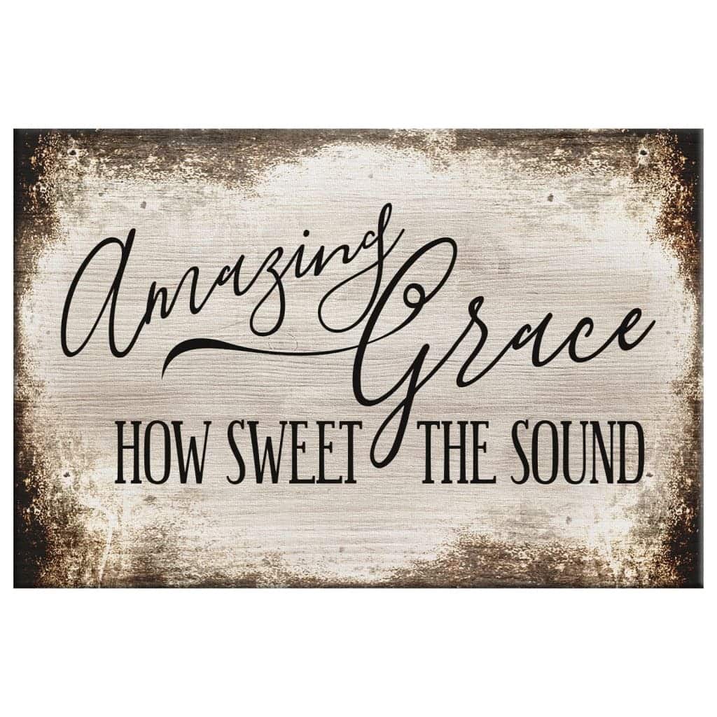 Vintage Amazing Grace How Sweet The Sound Christian Canvas Wall Art Vintage Amazing Grace How Sweet The Sound Christian Canvas Wall Art