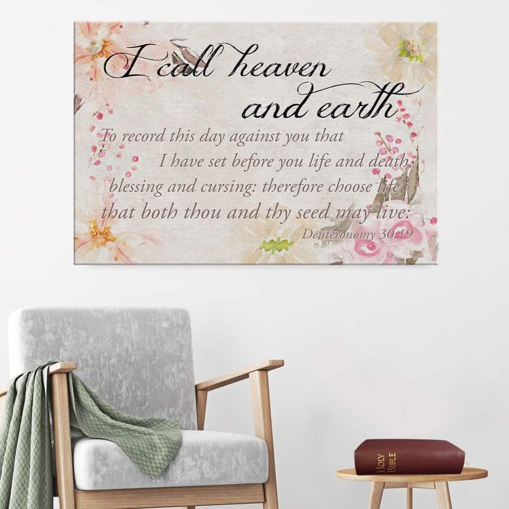 Christian Canvas Wall Art I Call Heaven And Earth Deuteronomy 30:19 Christian Canvas Wall Art I Call Heaven And Earth Deuteronomy 30:19