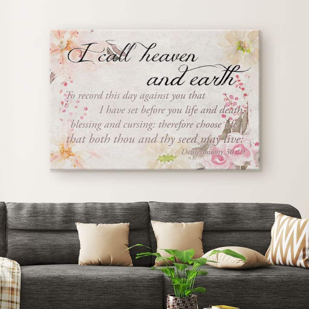 Christian Canvas Wall Art I Call Heaven And Earth Deuteronomy 30:19 Christian Canvas Wall Art I Call Heaven And Earth Deuteronomy 30:19