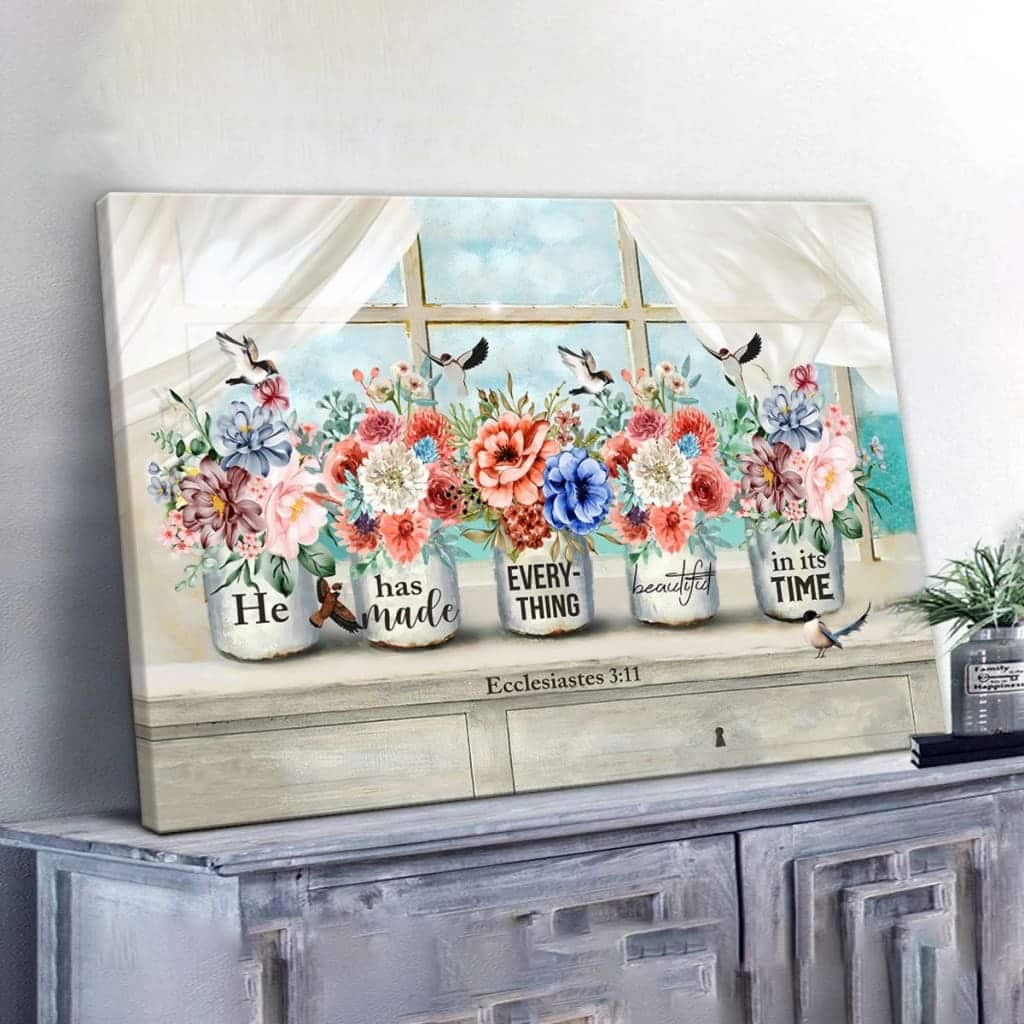 Christian Canvas Wall Art He Has Made Everything Beautiful In Its Time Christian Canvas Wall Art He Has Made Everything Beautiful In Its Time