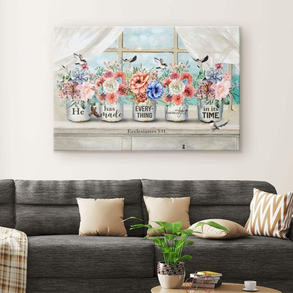 Christian Canvas Wall Art He Has Made Everything Beautiful In Its Time Christian Canvas Wall Art He Has Made Everything Beautiful In Its Time
