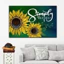 Sunflower Christian Simply Blessed Canvas Wall Art