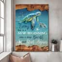 Christian Turtle Everyday Is A New Beginning Canvas Print