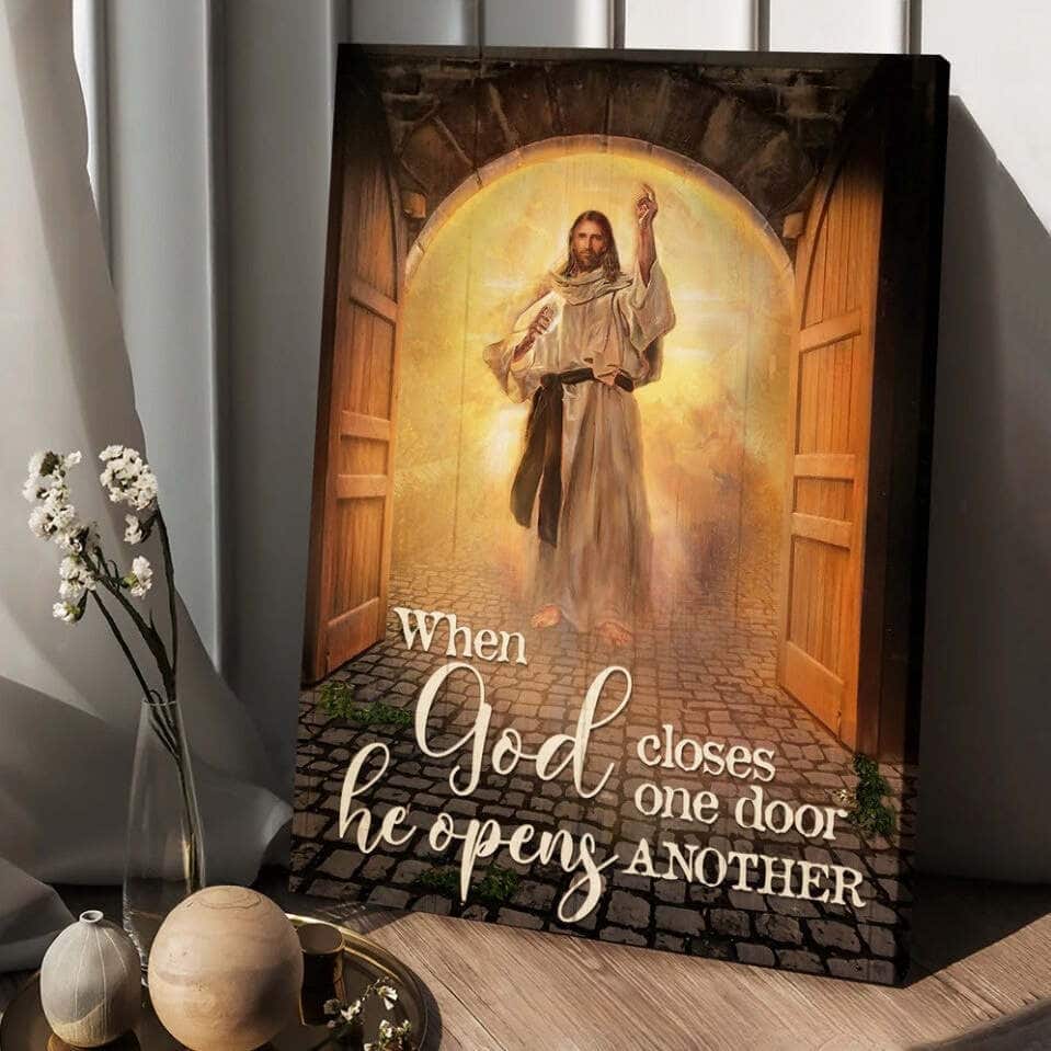Christian Canvas Print When God Closes One Door Christian Canvas Print When God Closes One Door