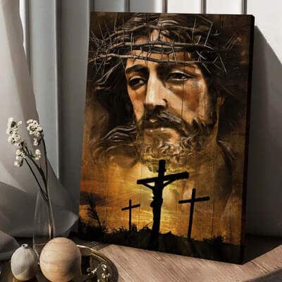 Christian Jesus Canvas Print Crown Of Thorn Jesus On The Cross