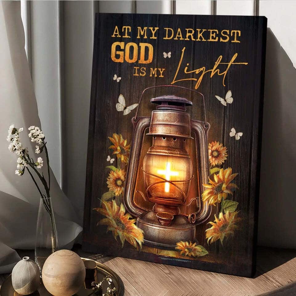 Vintage Christian Canvas Print God Is My Light Vintage Christian Canvas Print God Is My Light