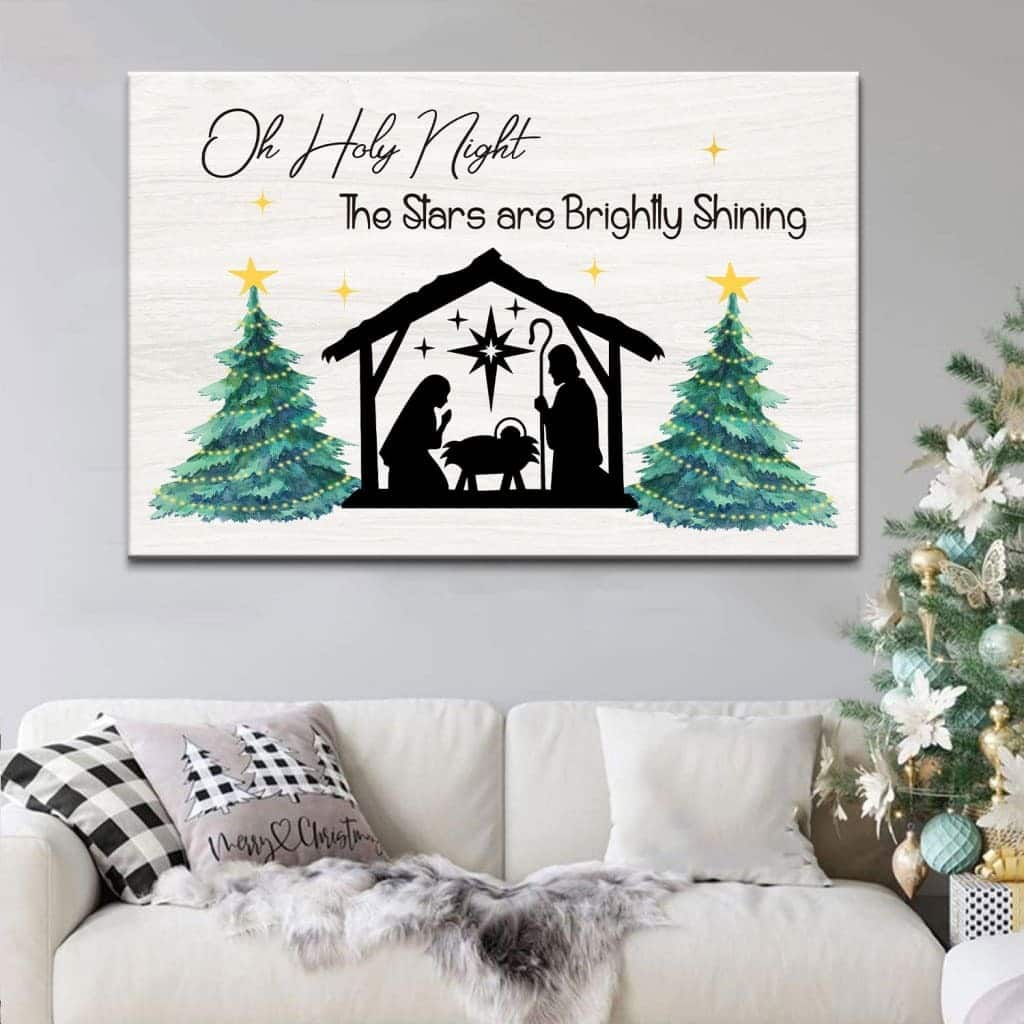 Christian Canvas Wall Art Oh Holy Night The Stars Are Brightly Shining Christian Canvas Wall Art Oh Holy Night The Stars Are Brightly Shining