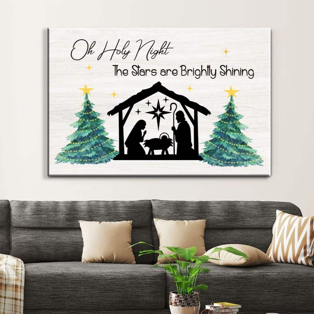 Christian Canvas Wall Art Oh Holy Night The Stars Are Brightly Shining Christian Canvas Wall Art Oh Holy Night The Stars Are Brightly Shining