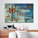 Philippians 4:13 I Can Do All Things Through Christ Christian Canvas Wall Art Butterfly Cross Philippians 4:13 I Can Do All Things Through Christ Christian Canvas Wall Art Butterfly Cross