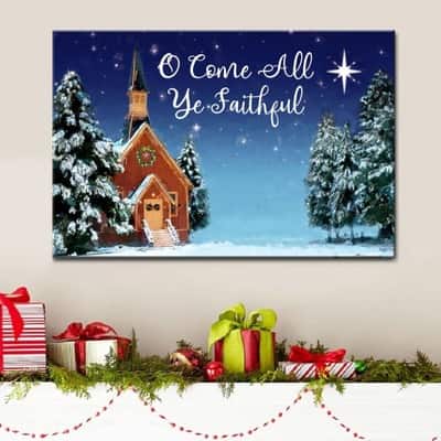 Christmas Canvas Wall Art O Come All Ye Faithful