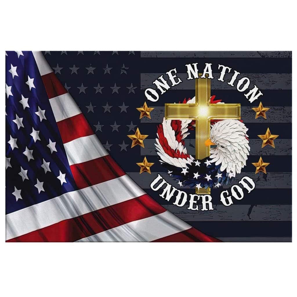 Christian Canvas Wall Art One Nation Under God American Flag Christian Canvas Wall Art One Nation Under God American Flag
