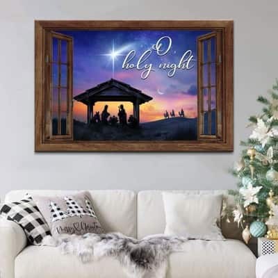 Christian Christmas Canvas Wall Art O Holy Night