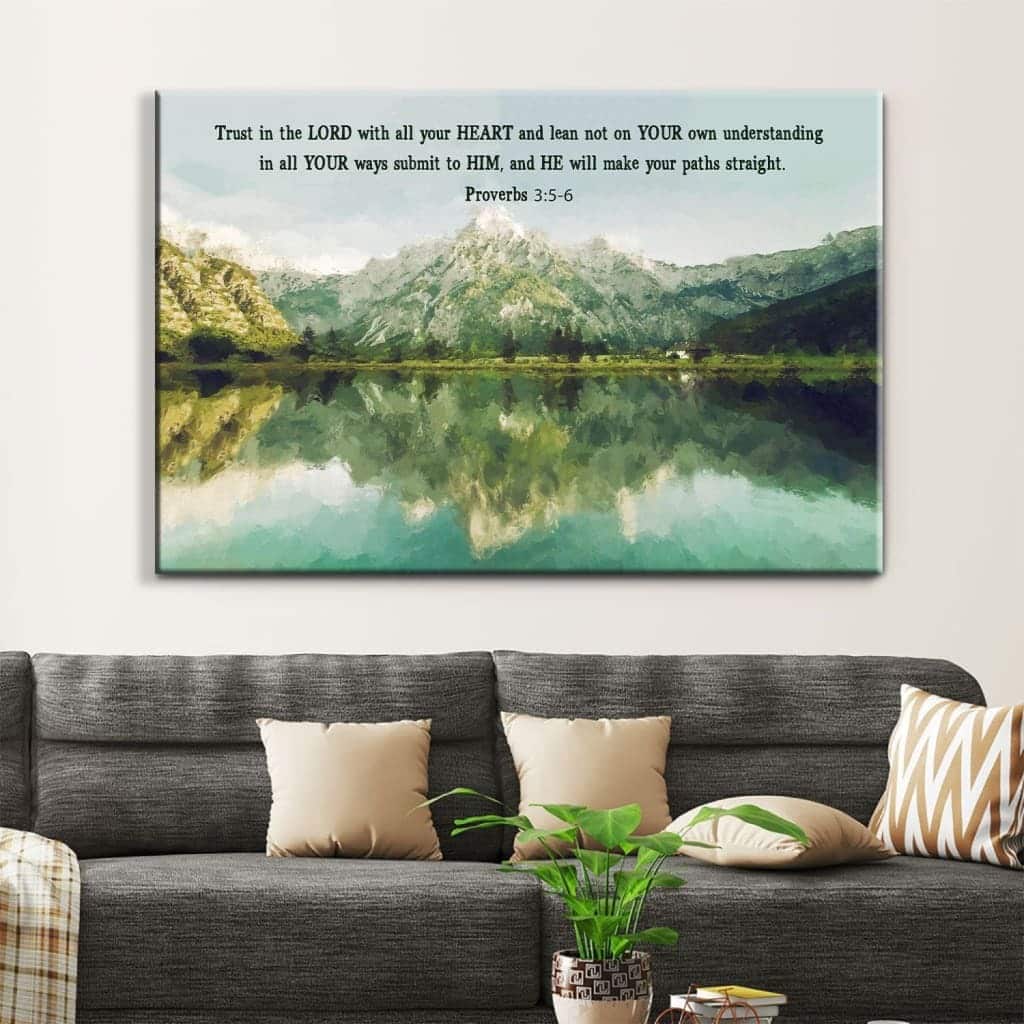 Christian Canvas Wall Art Proverbs 3:5-6 Trust In The Lord With All Your Heart Christian Canvas Wall Art Proverbs 3:5-6 Trust In The Lord With All Your Heart