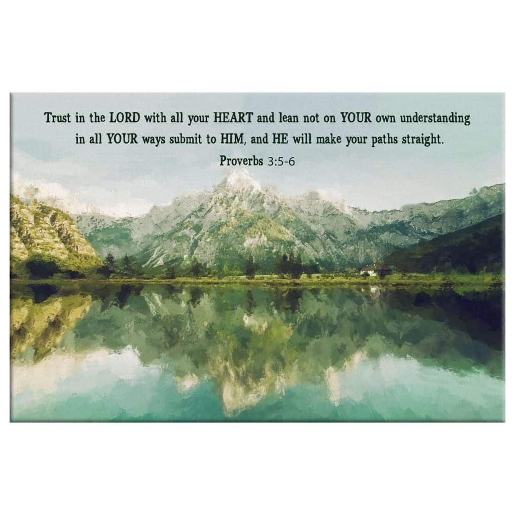 Christian Canvas Wall Art Proverbs 3:5-6 Trust In The Lord With All Your Heart Christian Canvas Wall Art Proverbs 3:5-6 Trust In The Lord With All Your Heart