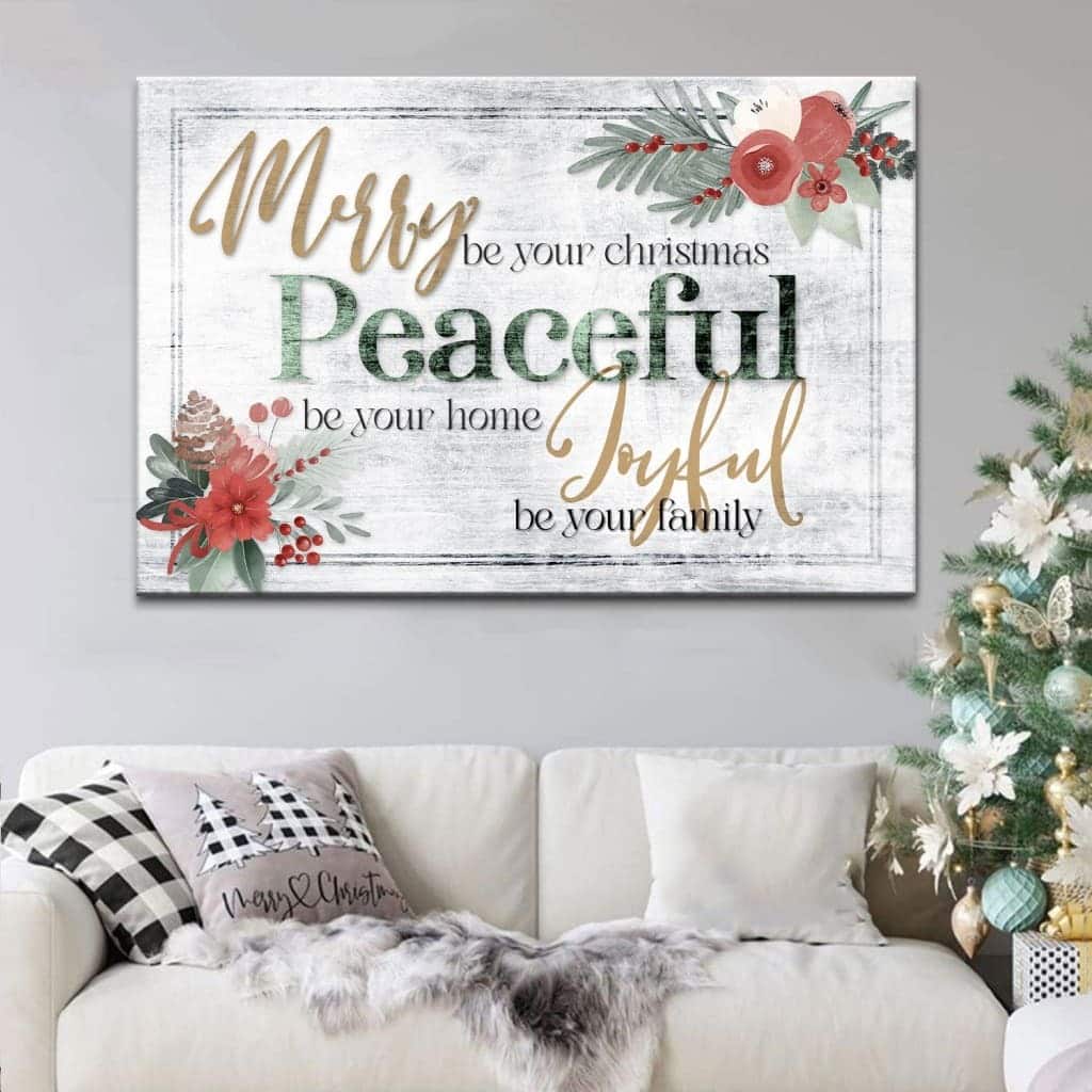 Christian Canvas Wall Art Merry Be Your Christmas Peaceful Be Your Home Christian Canvas Wall Art Merry Be Your Christmas Peaceful Be Your Home