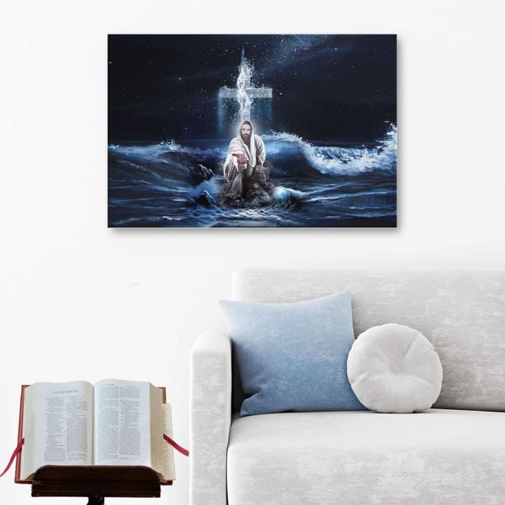 Christian Canvas Wall Art Jesus Outstretched Hands Saves Christian Canvas Wall Art Jesus Outstretched Hands Saves
