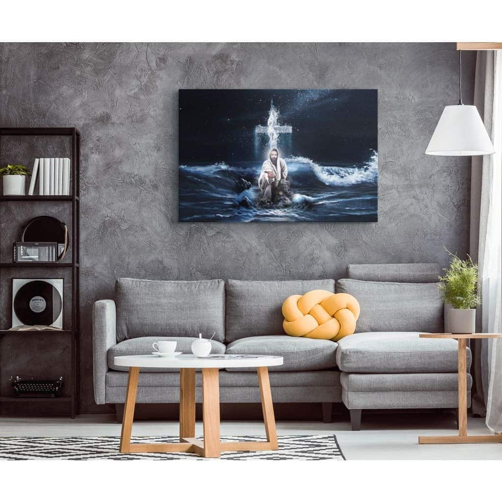 Christian Canvas Wall Art Jesus Outstretched Hands Saves Christian Canvas Wall Art Jesus Outstretched Hands Saves